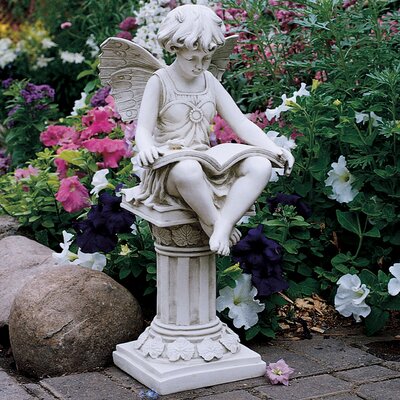 the british reading fairy garden statue